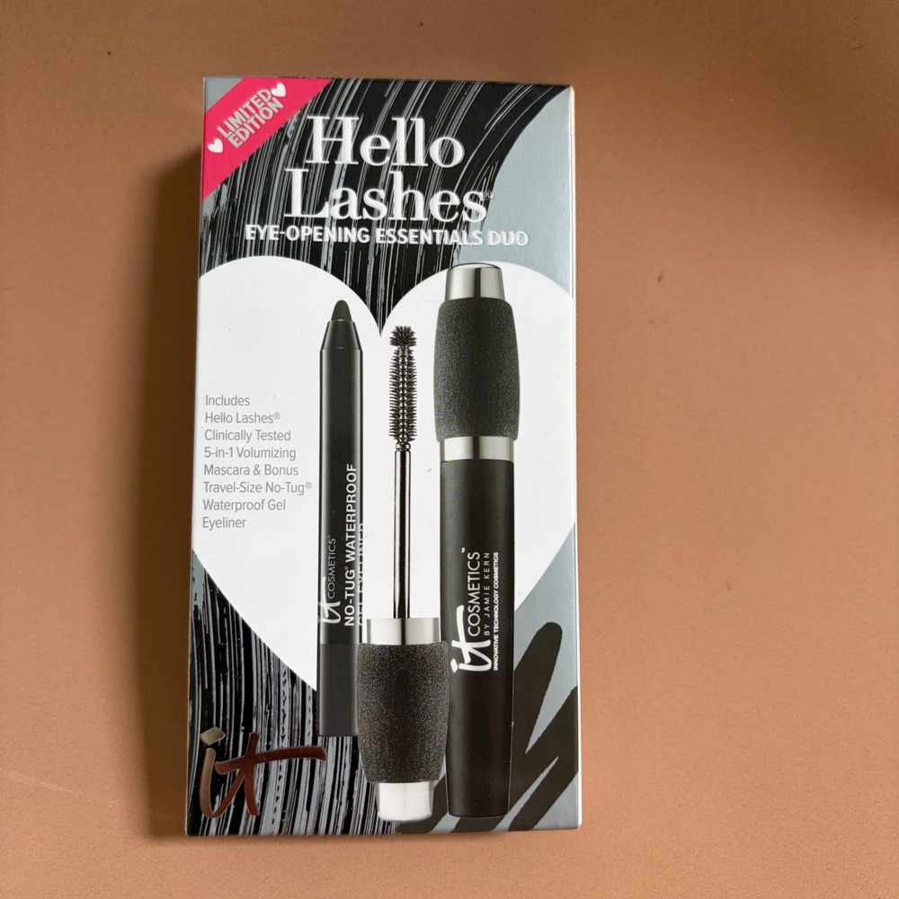 IT Cosmetics Hello Lashes Eye-Opening Essentials Duo Mascara Eyeliner Set Black